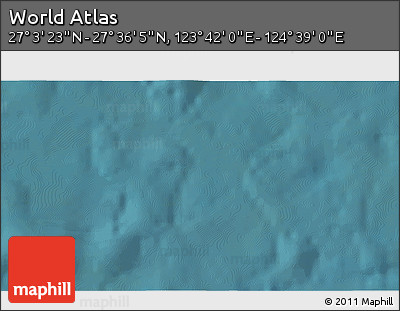 Satellite 3D Map of the Area around 27° 19' 44" N, 124° 10' 30" E