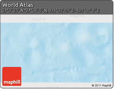 Physical 3D Map of the Area around 27° 19' 44" N, 125° 1' 30" E