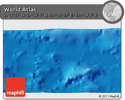 Physical 3D Map of the Area around 27° 19' 44" N, 131° 49' 29" E