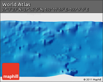Physical 3D Map of the Area around 27° 19' 44" N, 132° 40' 30" E