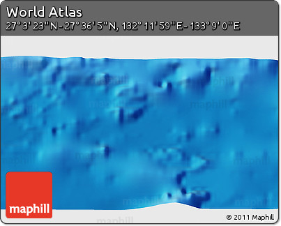 Physical 3D Map of the Area around 27° 19' 44" N, 132° 40' 30" E