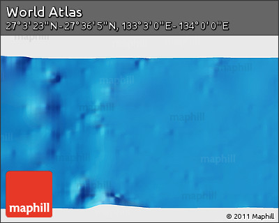 Physical 3D Map of the Area around 27° 19' 44" N, 133° 31' 30" E
