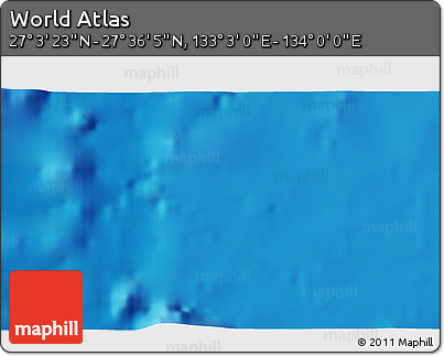 Physical 3D Map of the Area around 27° 19' 44" N, 133° 31' 30" E