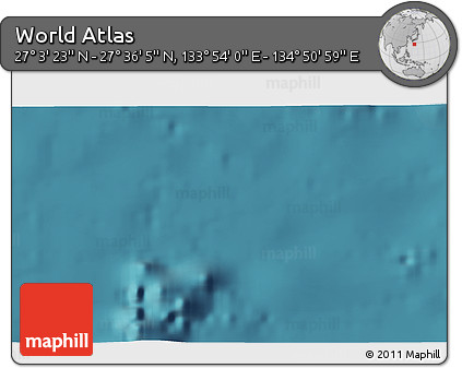 Satellite 3D Map of the Area around 27° 19' 44" N, 134° 22' 30" E