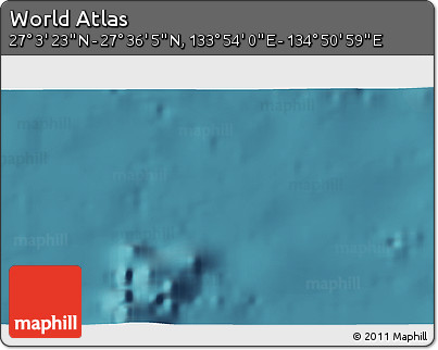 Satellite 3D Map of the Area around 27° 19' 44" N, 134° 22' 30" E