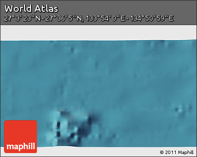 Satellite 3D Map of the Area around 27° 19' 44" N, 134° 22' 30" E