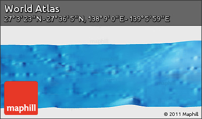 Physical Panoramic Map of the Area around 27° 19' 44" N, 138° 37' 30" E