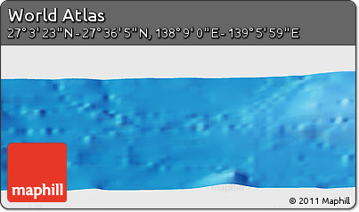 Physical Panoramic Map of the Area around 27° 19' 44" N, 138° 37' 30" E