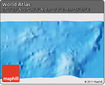 Physical 3D Map of the Area around 27° 19' 44" N, 139° 28' 29" E