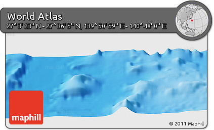 Physical Panoramic Map of the Area around 27° 19' 44" N, 140° 19' 29" E