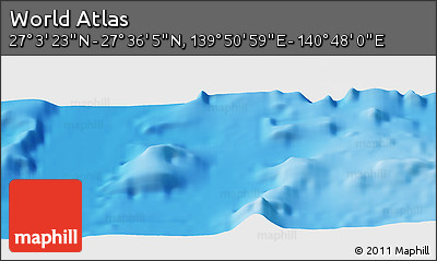 Physical Panoramic Map of the Area around 27° 19' 44" N, 140° 19' 29" E