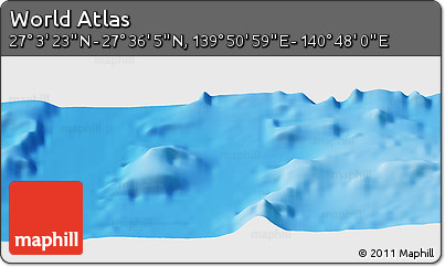 Physical Panoramic Map of the Area around 27° 19' 44" N, 140° 19' 29" E