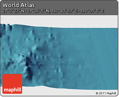 Satellite 3D Map of the Area around 27° 19' 44" N, 141° 10' 30" E