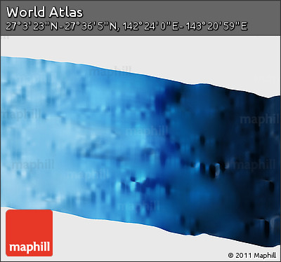 Physical 3D Map of the Area around 27° 19' 44" N, 142° 52' 30" E