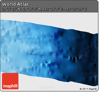 Physical 3D Map of the Area around 27° 19' 44" N, 142° 52' 30" E