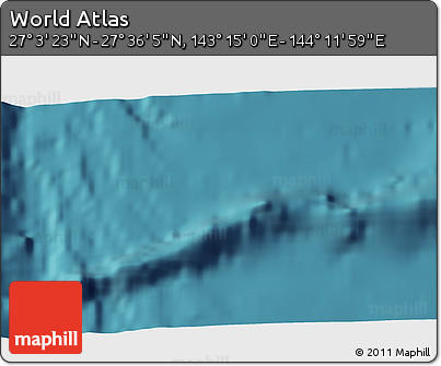 Satellite 3D Map of the Area around 27° 19' 44" N, 143° 43' 29" E