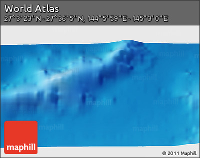 Physical 3D Map of the Area around 27° 19' 44" N, 144° 34' 29" E