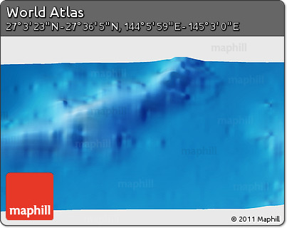 Physical 3D Map of the Area around 27° 19' 44" N, 144° 34' 29" E