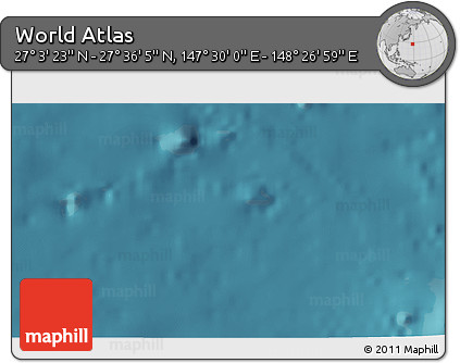 Satellite 3D Map of the Area around 27° 19' 44" N, 147° 58' 29" E