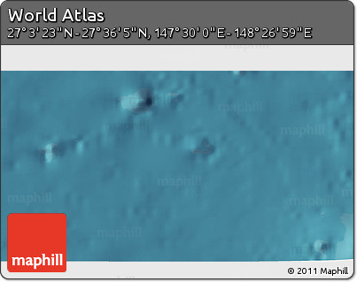 Satellite 3D Map of the Area around 27° 19' 44" N, 147° 58' 29" E