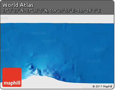 Physical 3D Map of the Area around 27° 19' 44" N, 148° 49' 29" E