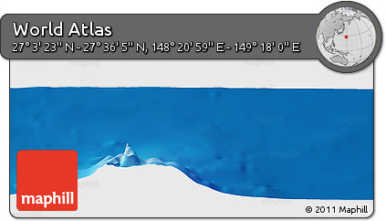 Physical Panoramic Map of the Area around 27° 19' 44" N, 148° 49' 29" E