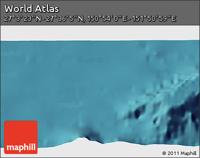 Satellite 3D Map of the Area around 27° 19' 44" N, 151° 22' 30" E