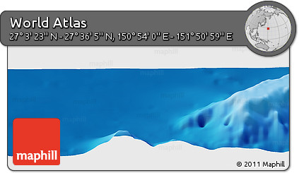 Physical Panoramic Map of the Area around 27° 19' 44" N, 151° 22' 30" E