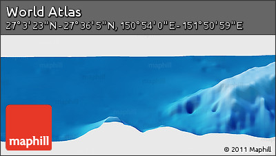 Physical Panoramic Map of the Area around 27° 19' 44" N, 151° 22' 30" E