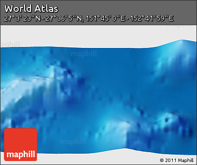 Physical 3D Map of the Area around 27° 19' 44" N, 152° 13' 29" E