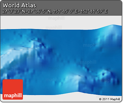Physical 3D Map of the Area around 27° 19' 44" N, 152° 13' 29" E