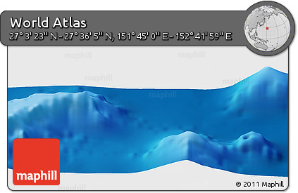 Physical Panoramic Map of the Area around 27° 19' 44" N, 152° 13' 29" E