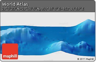 Physical Panoramic Map of the Area around 27° 19' 44" N, 152° 13' 29" E