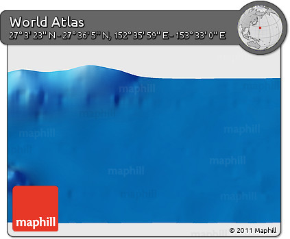 Physical 3D Map of the Area around 27° 19' 44" N, 153° 4' 29" E