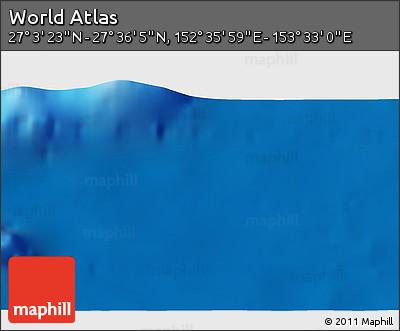 Physical 3D Map of the Area around 27° 19' 44" N, 153° 4' 29" E