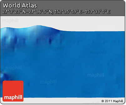 Physical 3D Map of the Area around 27° 19' 44" N, 153° 4' 29" E