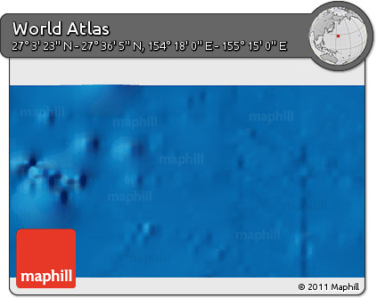 Physical 3D Map of the Area around 27° 19' 44" N, 154° 46' 30" E