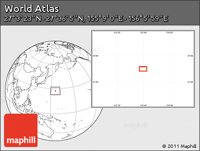 Blank Location Map of the Area around 27° 19' 44" N, 155° 37' 30" E