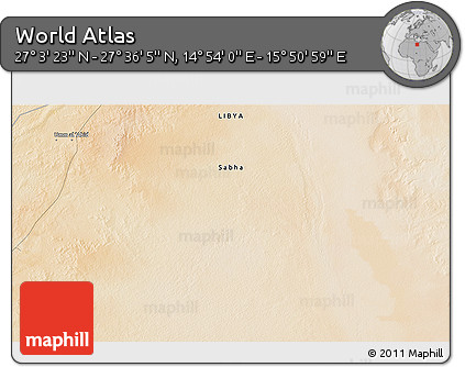 Satellite 3D Map of the Area around 27° 19' 44" N, 15° 22' 30" E