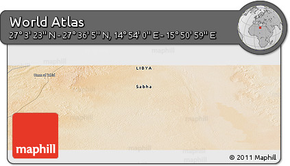 Satellite Panoramic Map of the Area around 27° 19' 44" N, 15° 22' 30" E