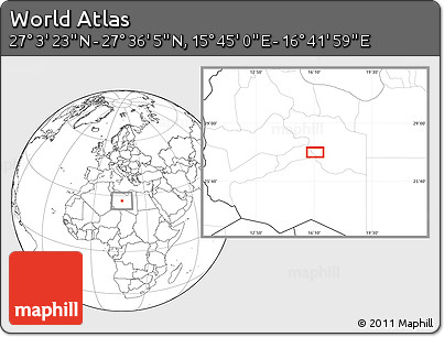 Blank Location Map of the Area around 27° 19' 44" N, 16° 13' 30" E