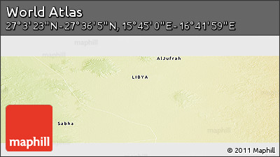 Physical Panoramic Map of the Area around 27° 19' 44" N, 16° 13' 30" E