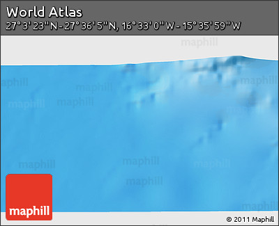 Physical 3D Map of the Area around 27° 19' 44" N, 16° 4' 29" W
