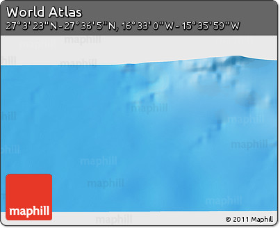 Physical 3D Map of the Area around 27° 19' 44" N, 16° 4' 29" W