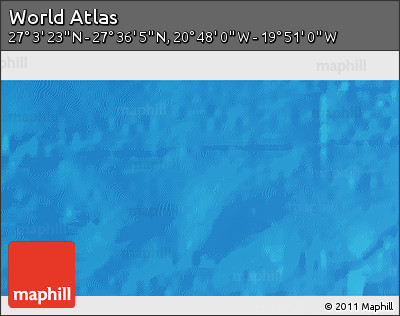 Physical 3D Map of the Area around 27° 19' 44" N, 20° 19' 30" W