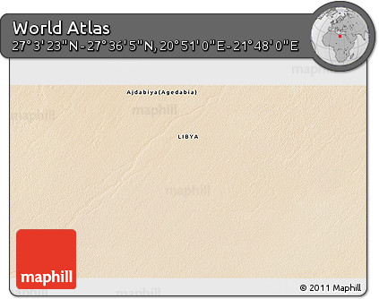 Satellite 3D Map of the Area around 27° 19' 44" N, 21° 19' 30" E