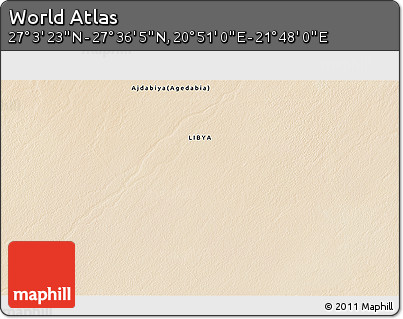 Satellite 3D Map of the Area around 27° 19' 44" N, 21° 19' 30" E