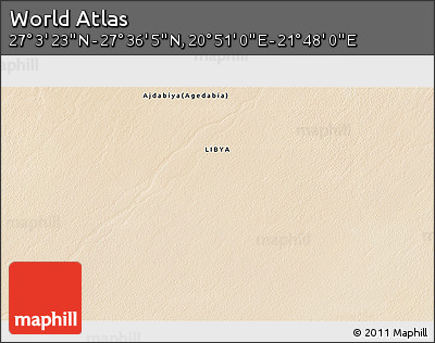 Satellite 3D Map of the Area around 27° 19' 44" N, 21° 19' 30" E