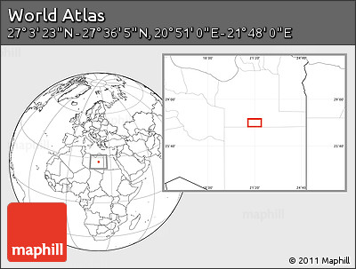 Blank Location Map of the Area around 27° 19' 44" N, 21° 19' 30" E