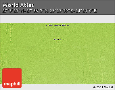 Physical 3D Map of the Area around 27° 19' 44" N, 23° 52' 30" E